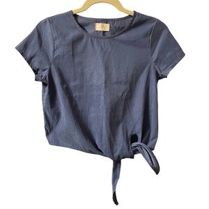 BAYO SHORT SLEEVE TIE FRONT BLOUSE
